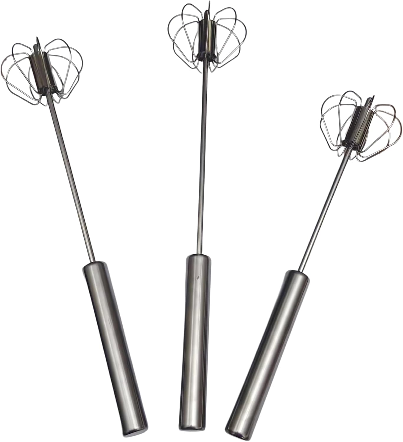 Paquete de 3 batidores de huevos de acero inoxidable para mezclar