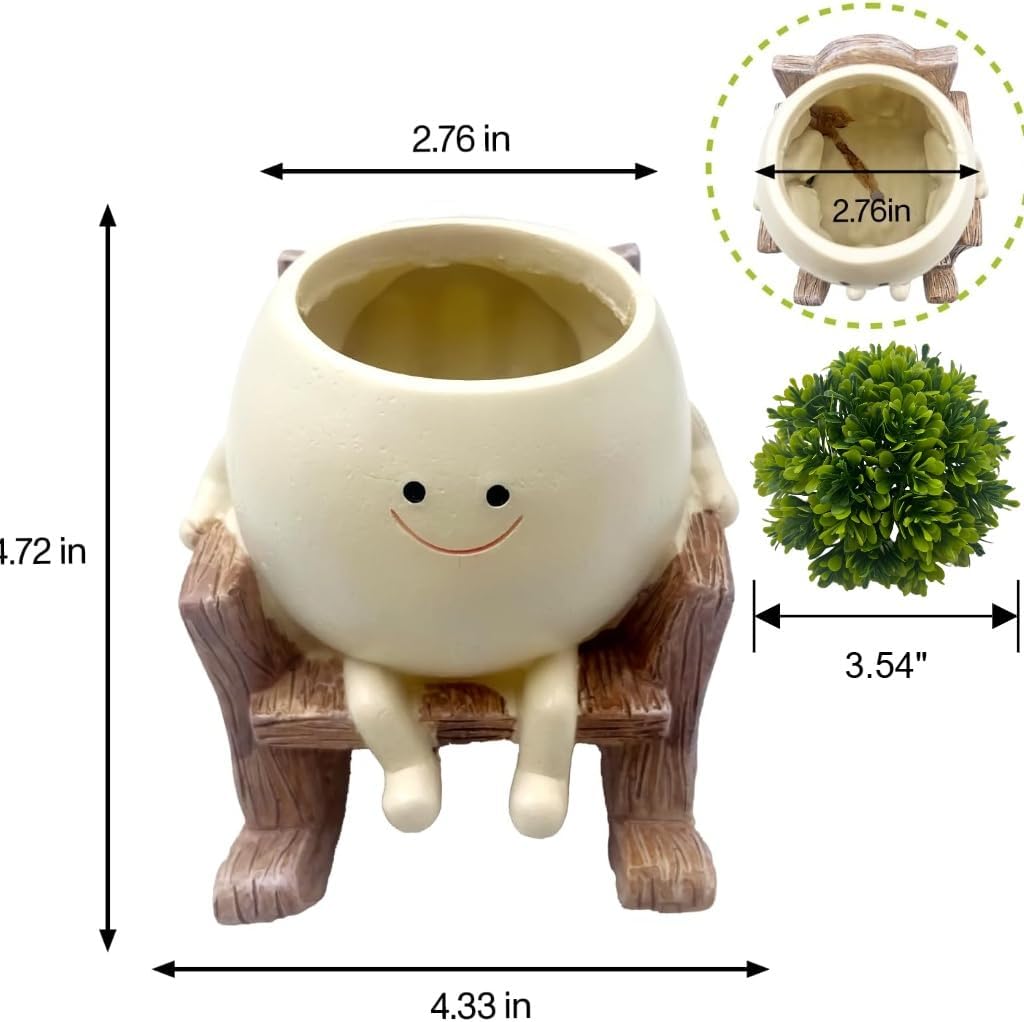 Plantas falsas doble uso cara sonriente baño cocina