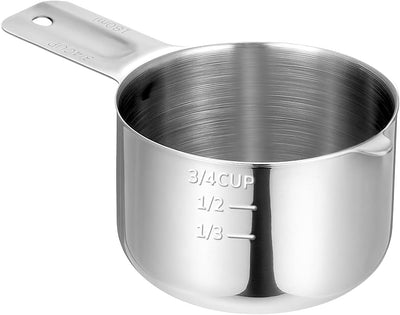 Taza medidora de metal 3/4 tazas para arroz, café y cocina