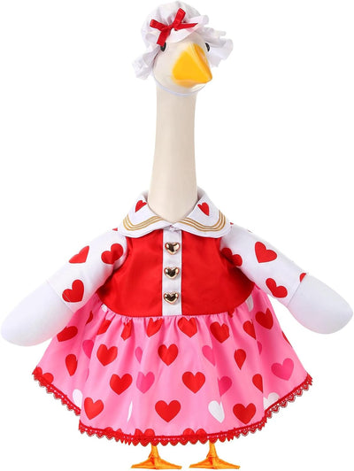 Atuendo ganso corazón amor para estatua 23" patio jardín