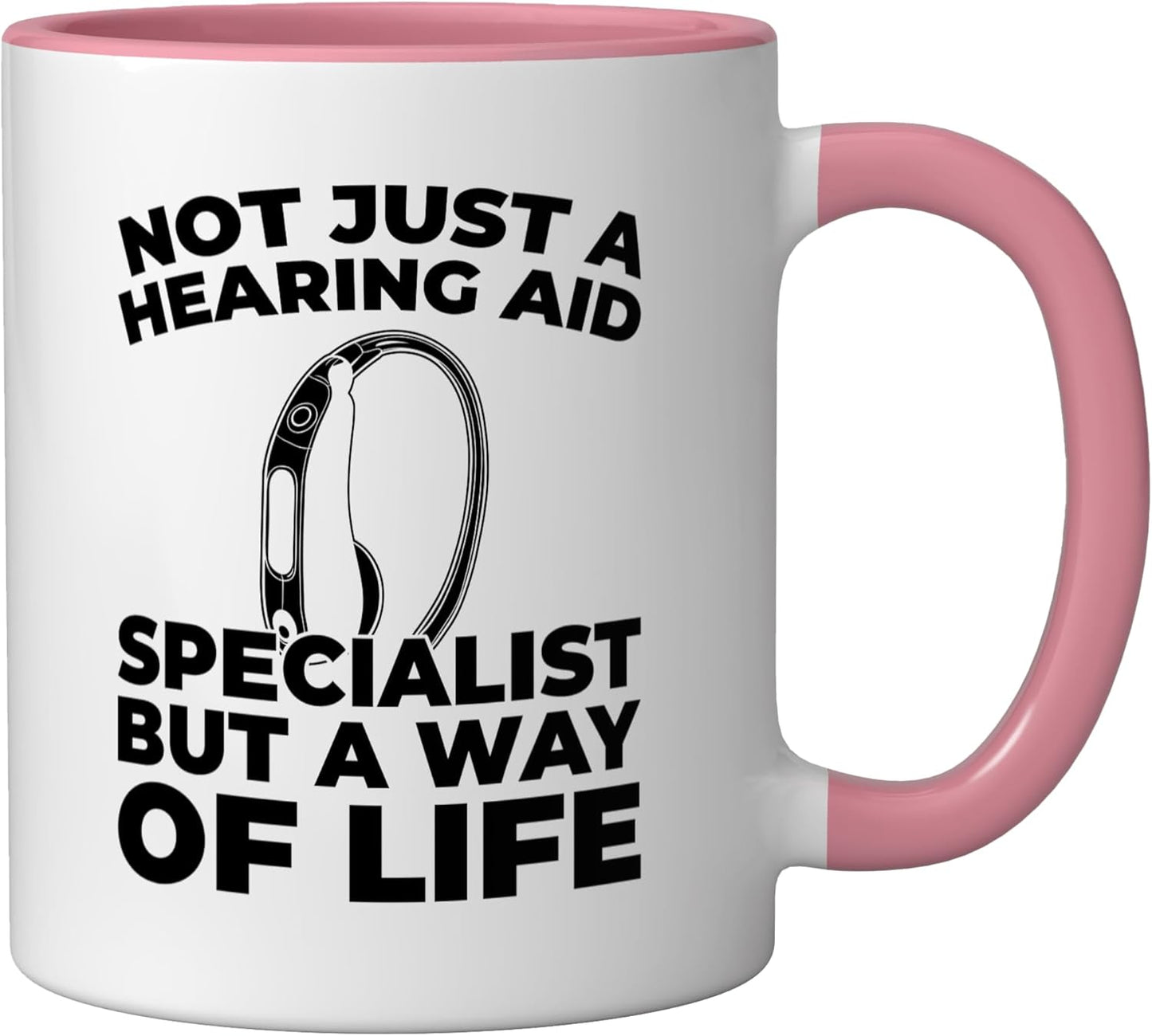 Taza Cerámica para Audiología Rosa/Blanca