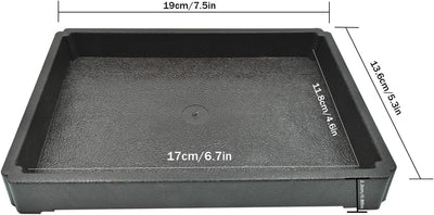 Platillos macetas resina negra 7pulg drenaje rectangular