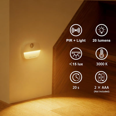 Luz Nocturna Adhesiva Sensor Movimiento 20lm 3000K Blanco Cálido