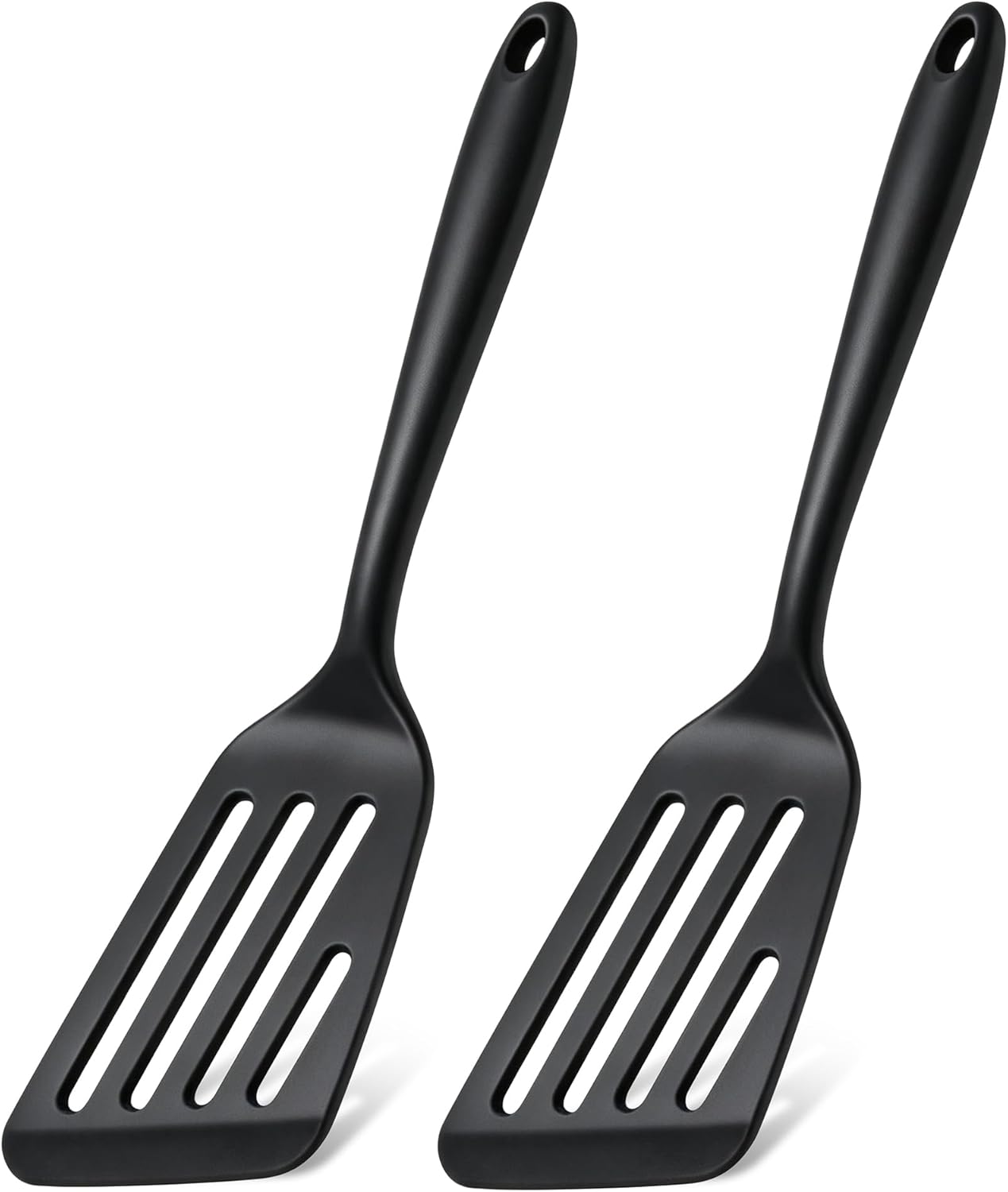 Juego de 2 espátulas de silicona para pescado, ranuradas antiadherentes