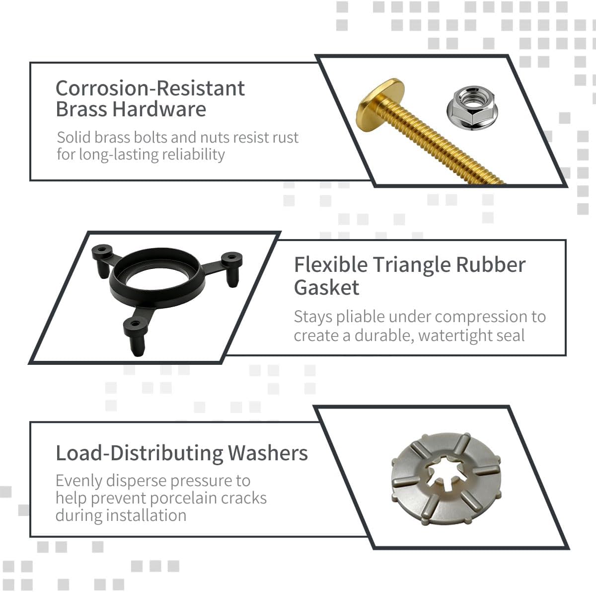 Kit montaje pernos junta para tanque inodoro Kohler GP51487