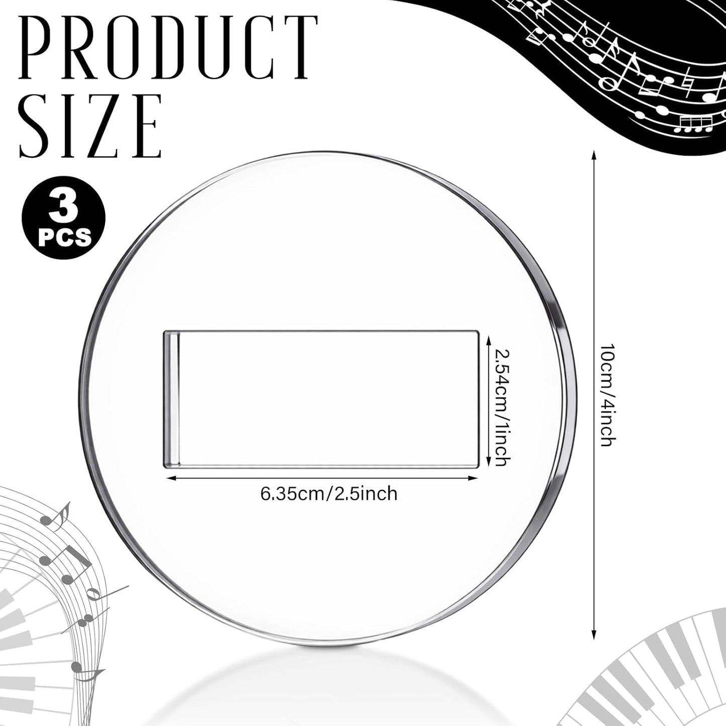 3 Pzas Tazas Transparentes Redondas 4pulg Antiderrap