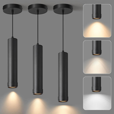 Lámpara colgante LED negra ajustable 3CCT 12W 11.8pulg set 3