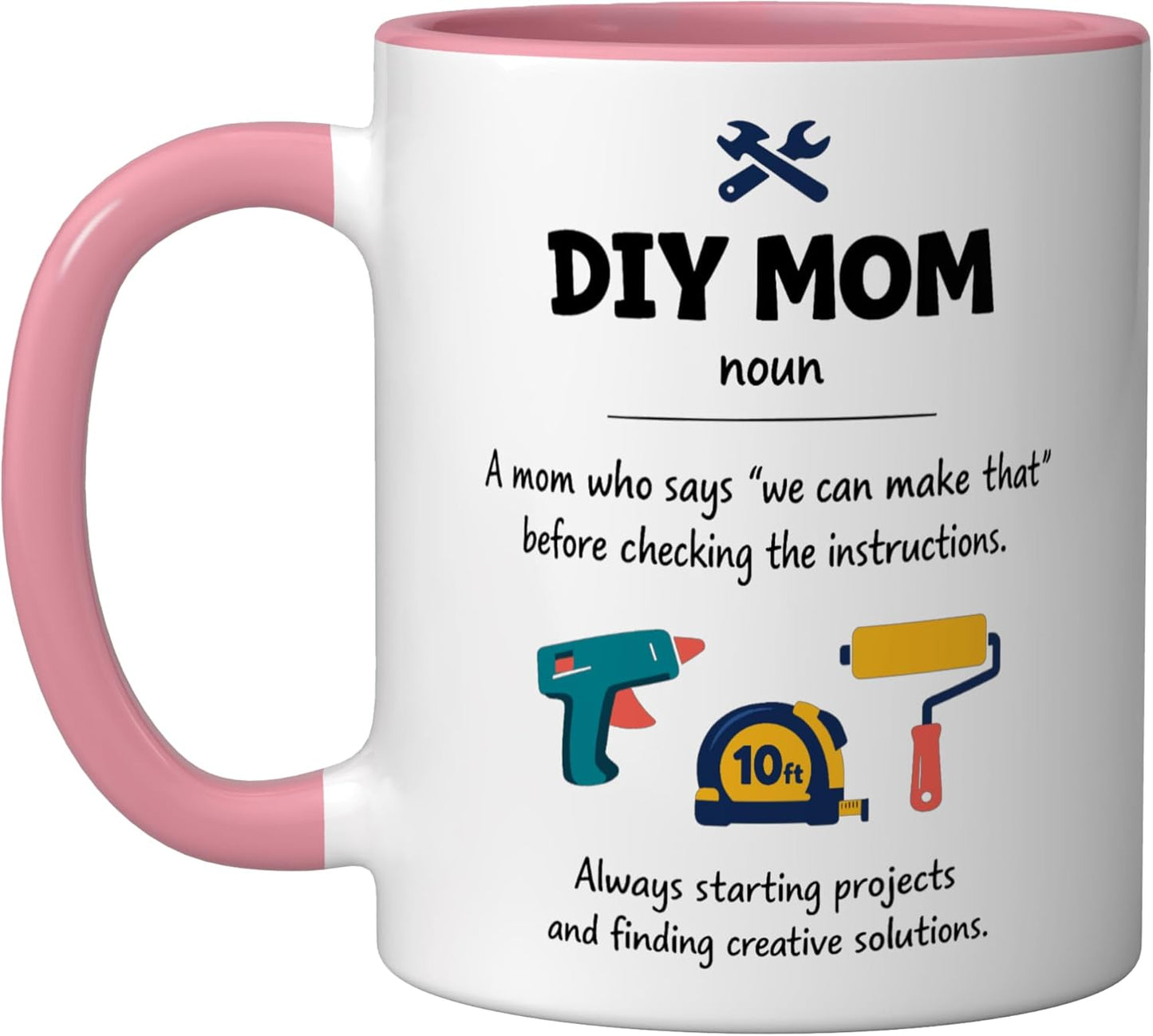 Taza Cerámica para Mamá Día de la Madre Rosa/Blanca