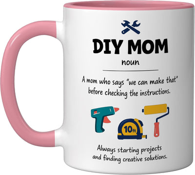 Taza Cerámica para Mamá Día de la Madre Rosa/Blanca