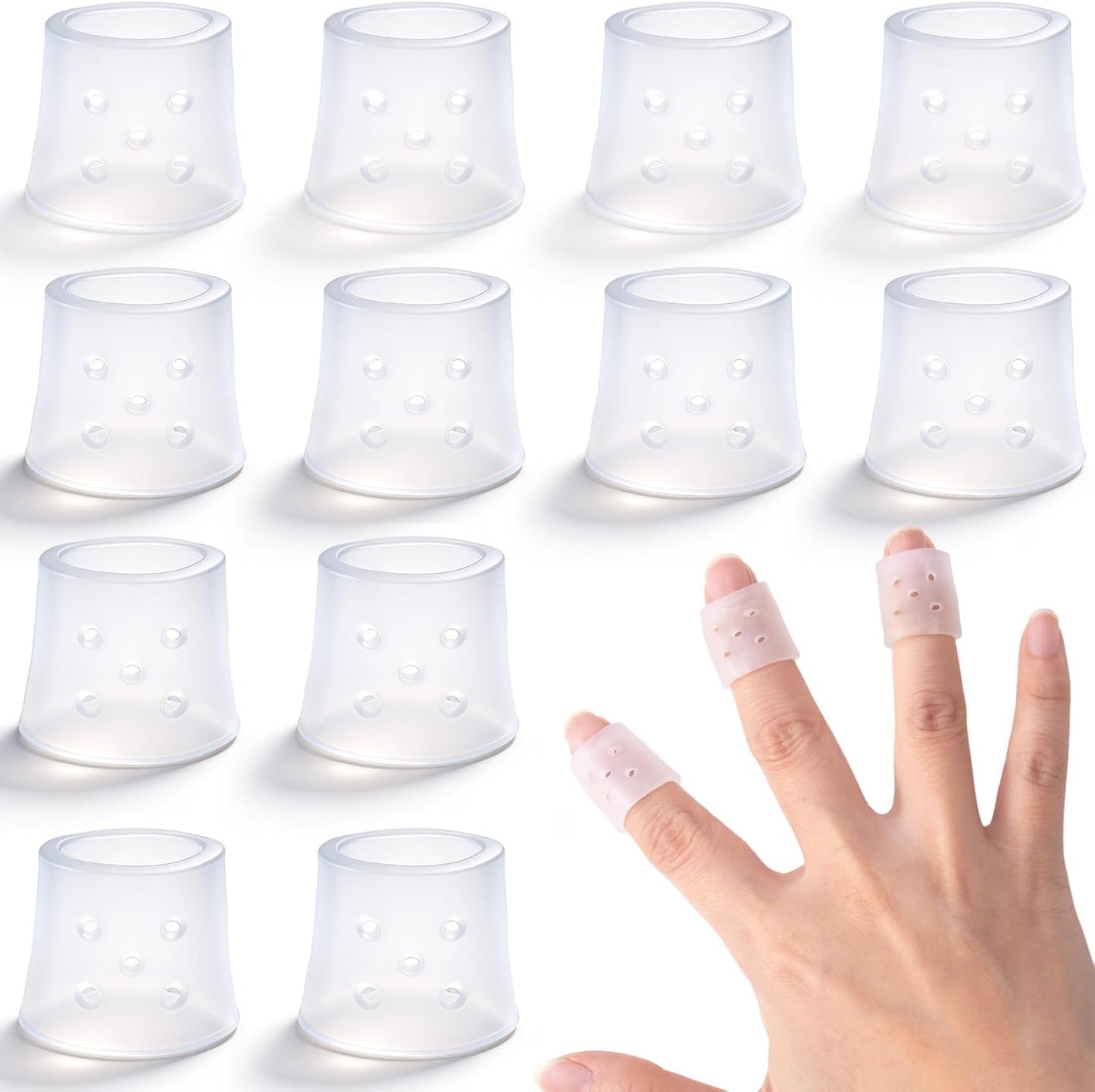 12 fundas dedos silicona reutilizables antipicazón