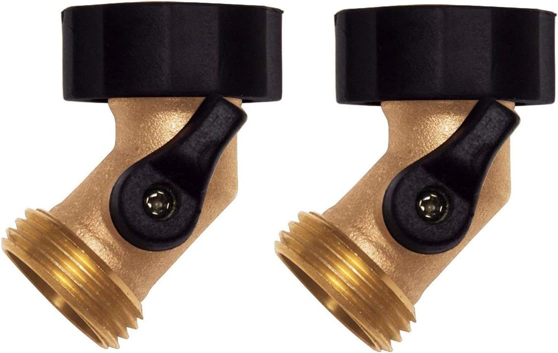 Conector codo válvula cierre manguera latón 2 pzas