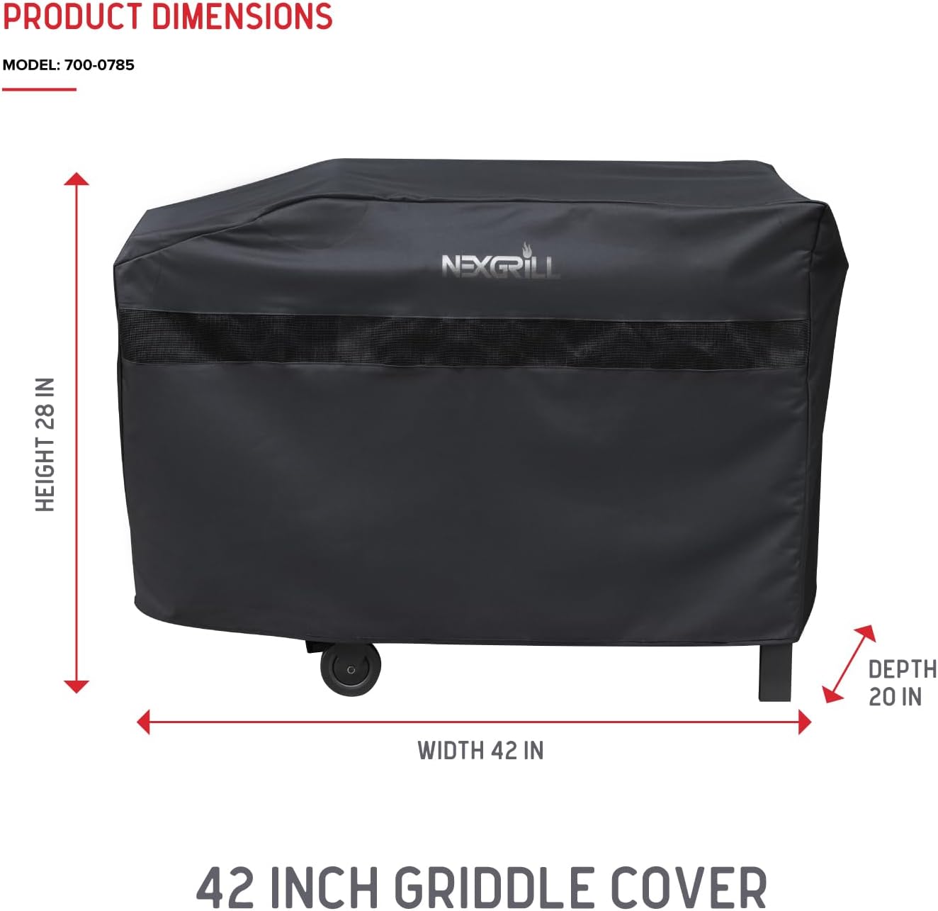 Funda parrilla 42pulg resistente agua correa ajustable ventilación