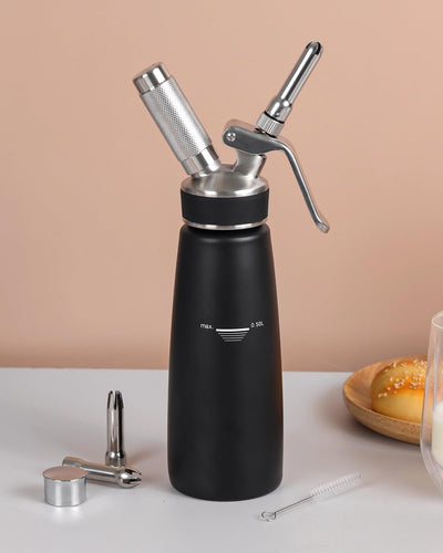 Dispensador crema batida acero inox 1pint sin fugas negro