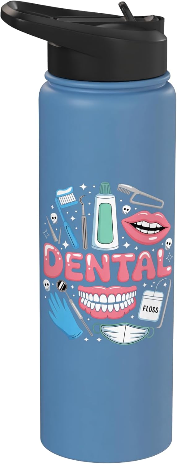 Botella de agua aislada de acero inoxidable para higienista dental