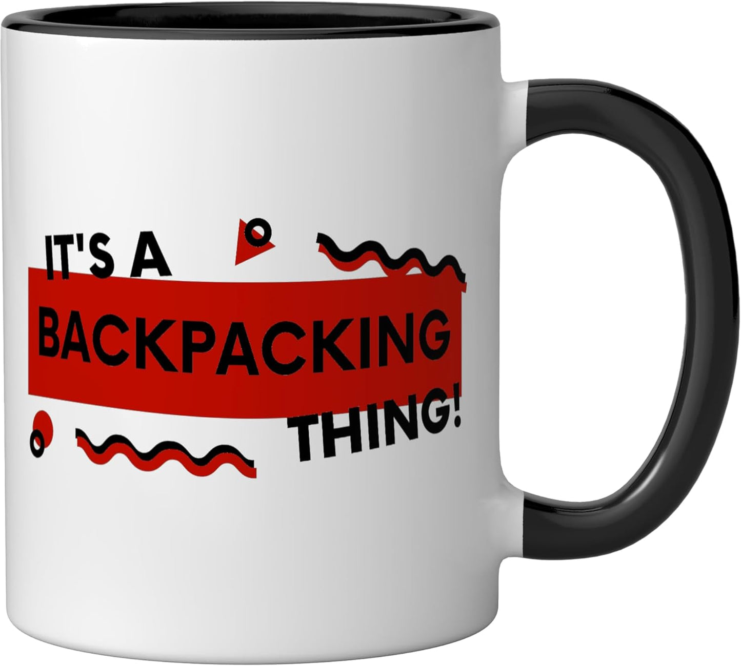 Taza Cerámica para Senderismo Negro/Blanco