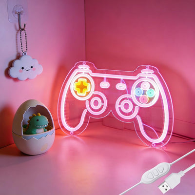 Cartel Neón Rosa con Mando LED USB para Niña Dormitorio