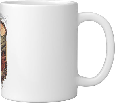 Taza cerámica Snowdonia y dragón de Gales Celtas, blanca