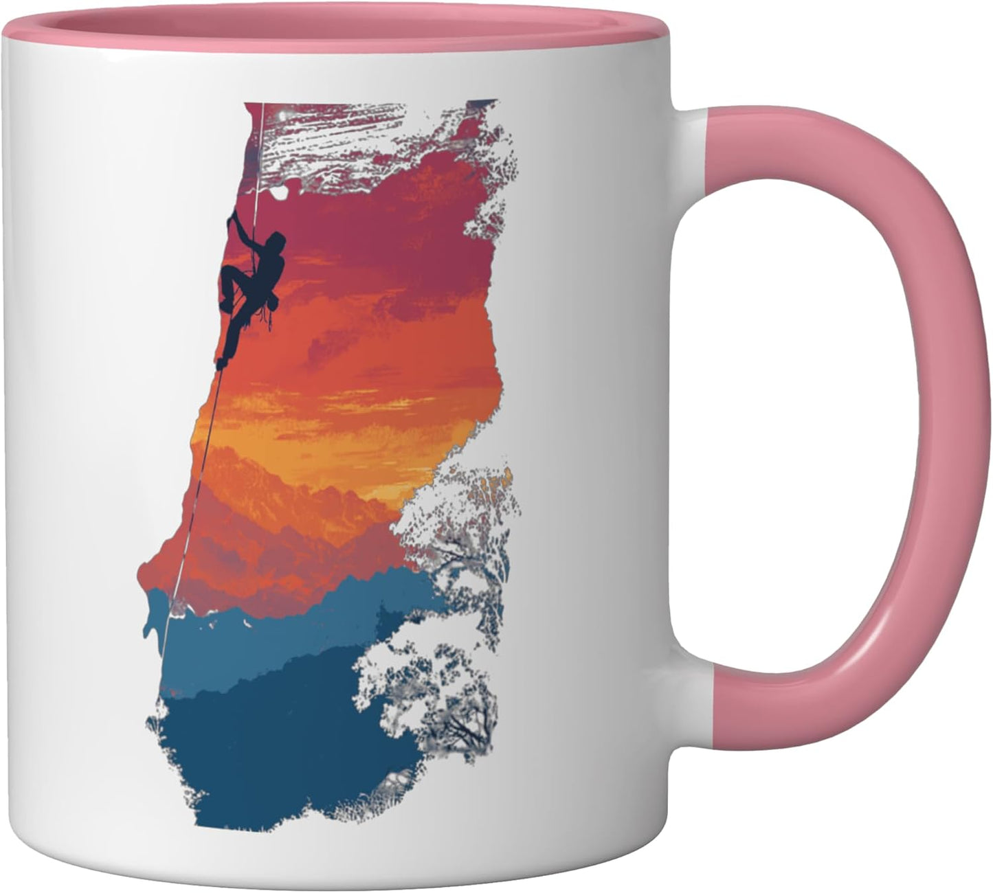 Taza Cerámica Grafico Montaña Rosa/Blanco
