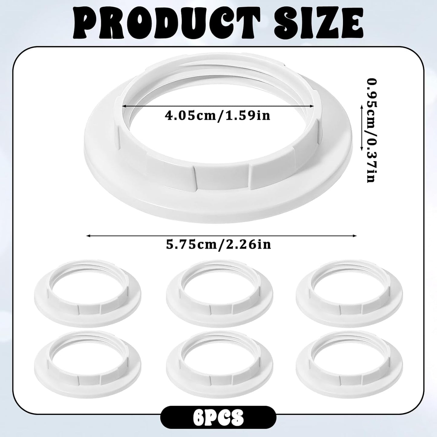 Soporte anillo lámpara E26 plástico blanco