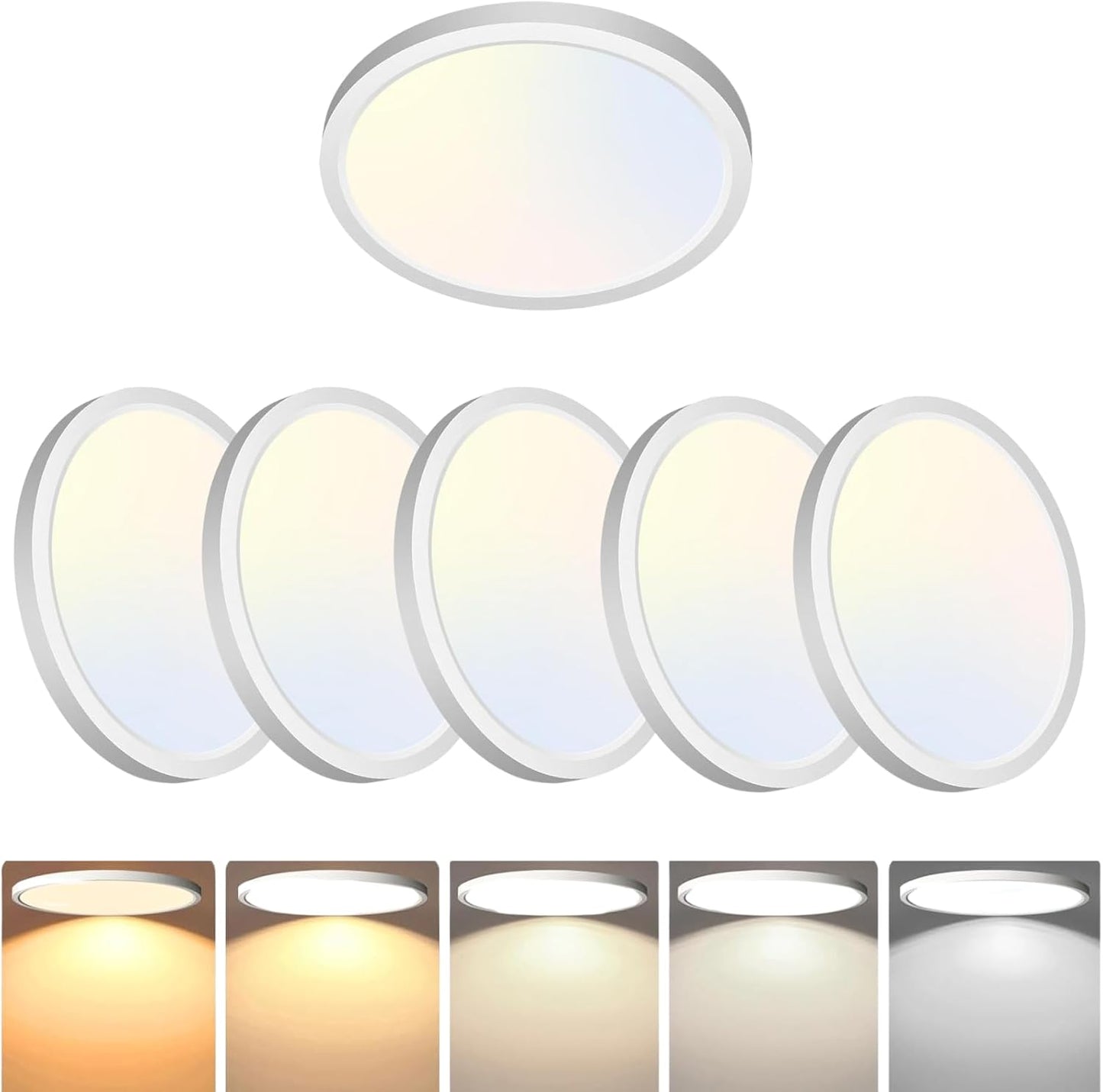 6 Lámparas LED empotradas 8.66pulg 18W 5CCT