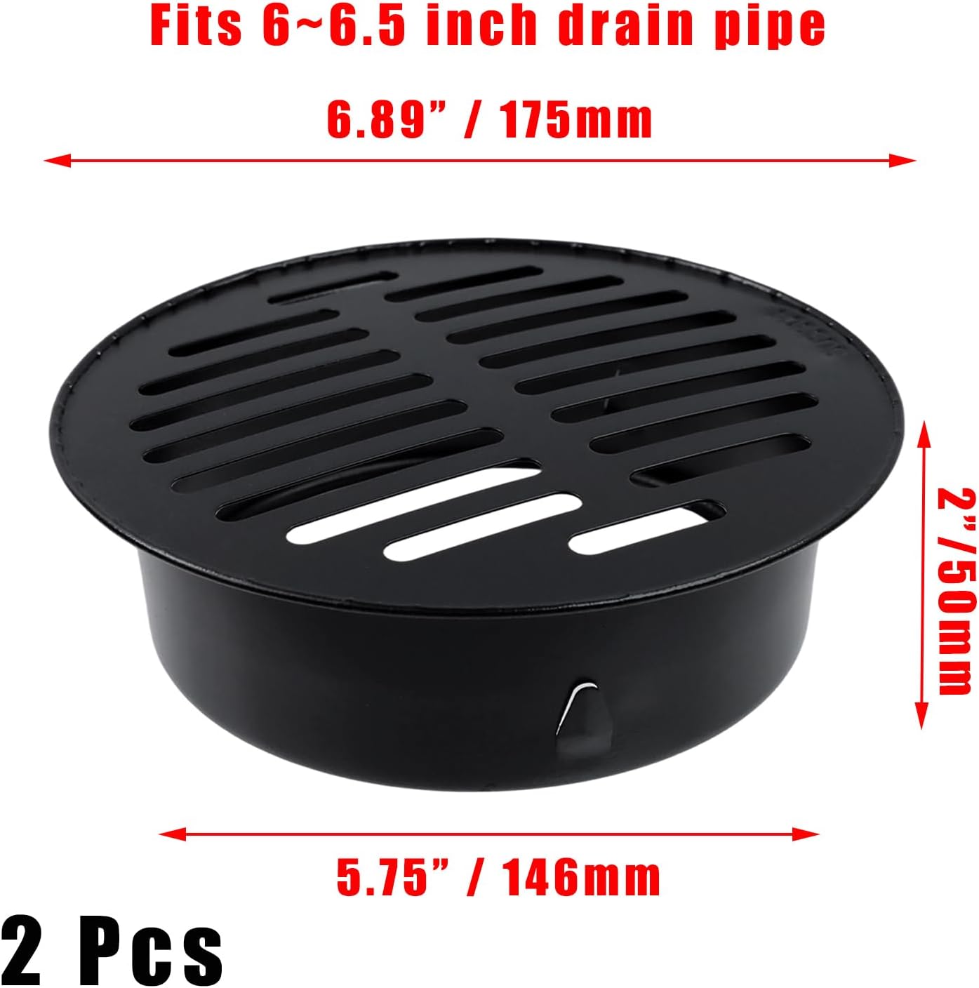 2 Cubiertas Drenaje Suelo Acero Inox 6pulg Redondas