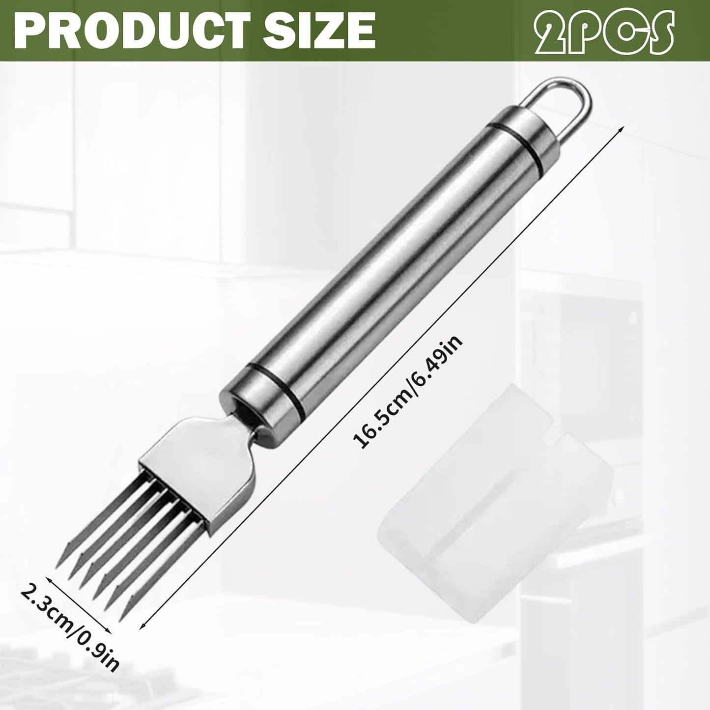 Cortador hierbas acero inox 2 pzas múltiples cuchillas