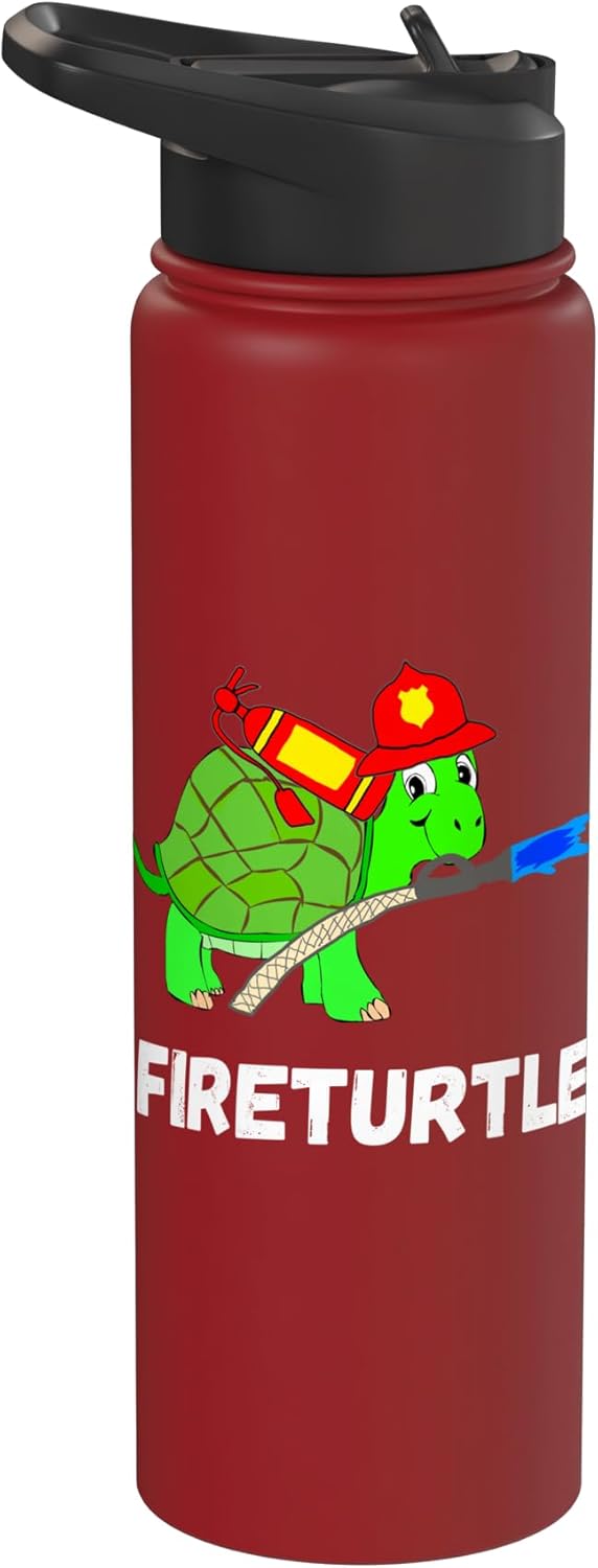 Botella agua acero inox aislada bombero tortuga