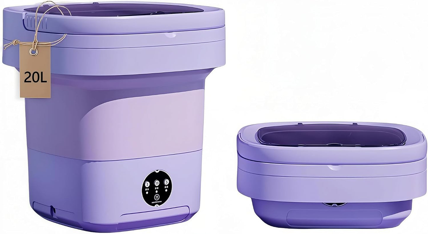 Lavadora portátil plegable 20L para ropa interior y bebé morado