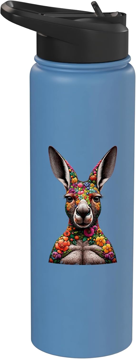 Botella agua acero inox aislada amante canguro
