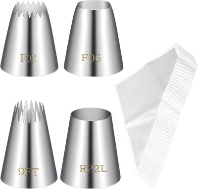 Set 4 Puntas Pastelería Acero Inox para Glaseado Churros