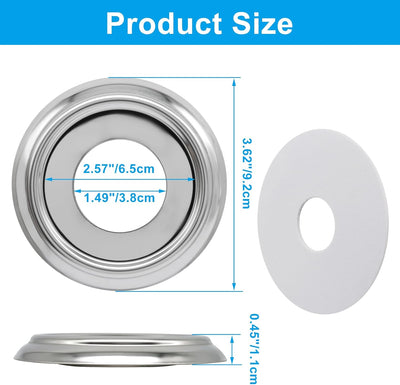 Anillo cubierta boquilla bañera junta espuma acero inox 1-1/2pulg