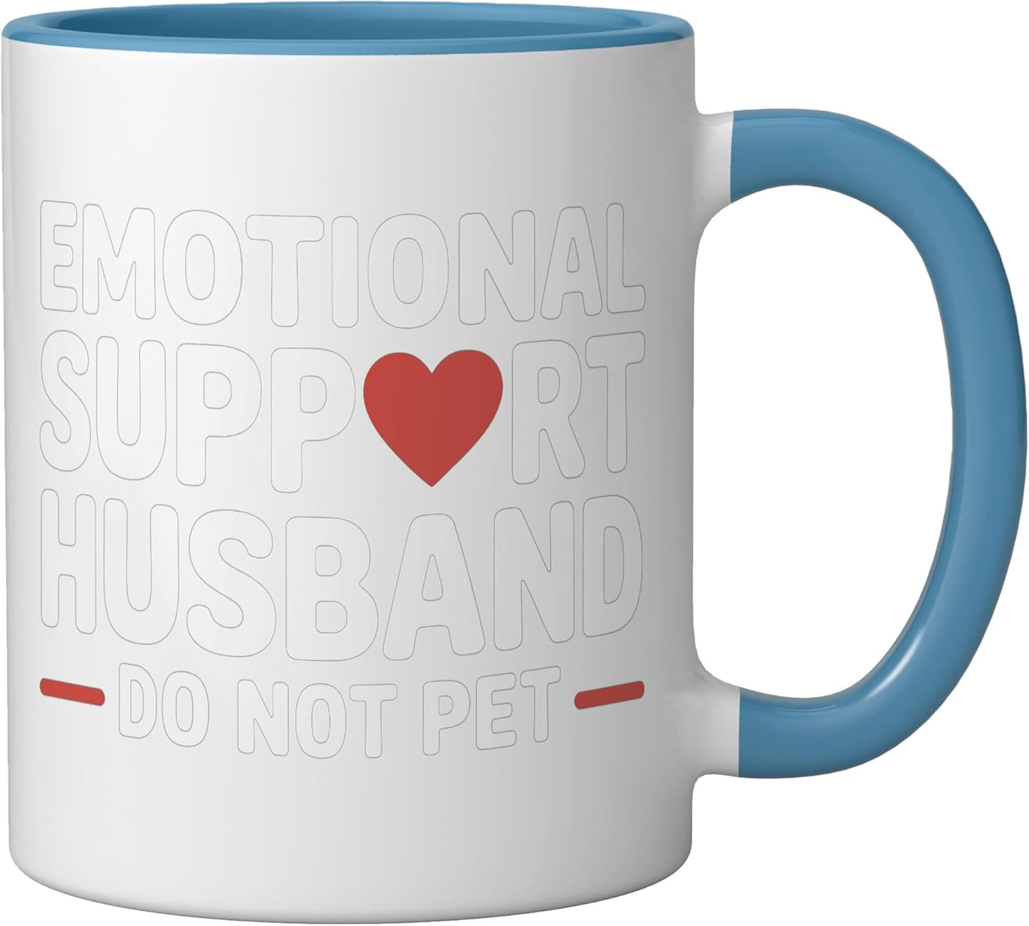 Taza cerámica para esposo emocional azul/blanco