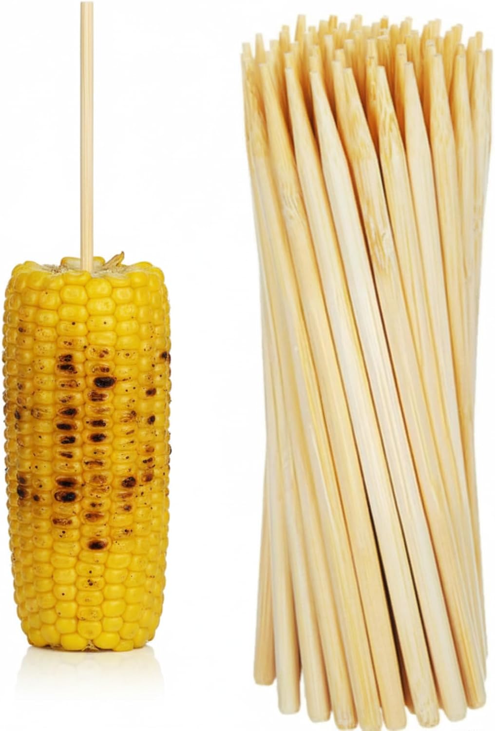 Palitos bambú 0.2x11.81pulg para barbacoa caramelo kebab 100uds