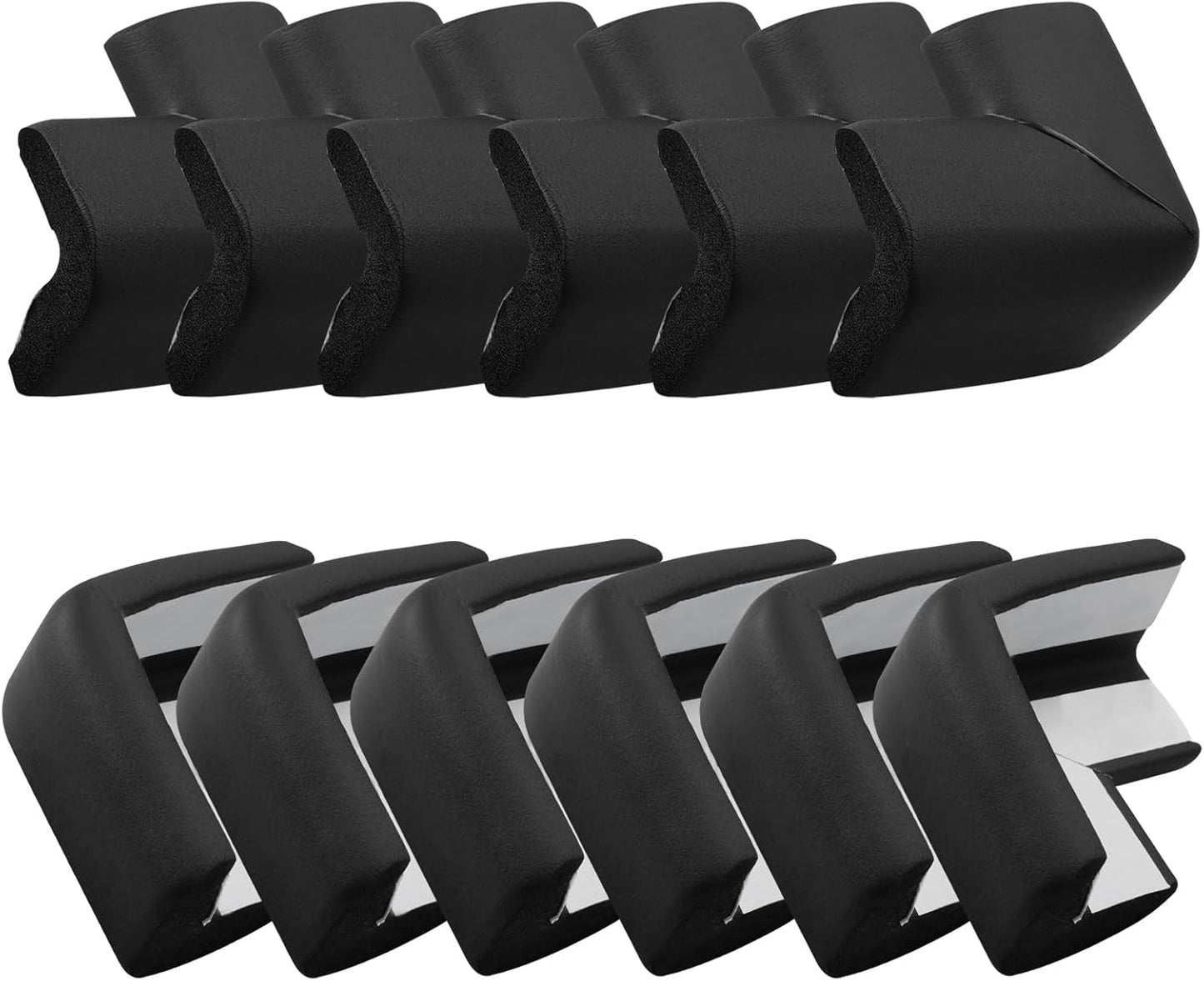 Pack 12 Protectores Esquina Goma Negra Parachoques