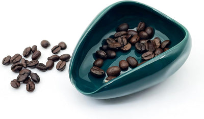 Taza dosificadora granos café cerámica bandeja medición