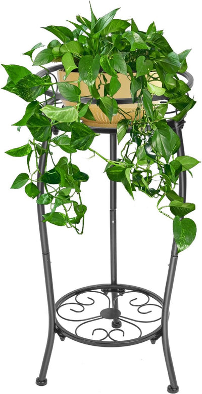 Soporte hierro 2 niveles para plantas interiores exteriores 20pulg