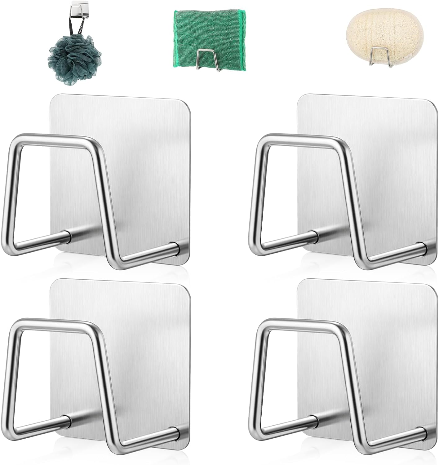 Soporte de esponja para fregadero de cocina 4 piezas de acero inoxidable
