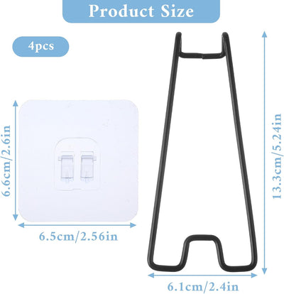 4 Soportes Fotos Acero Inox Autoadhesivo Mesa 5.24x2.40pulg
