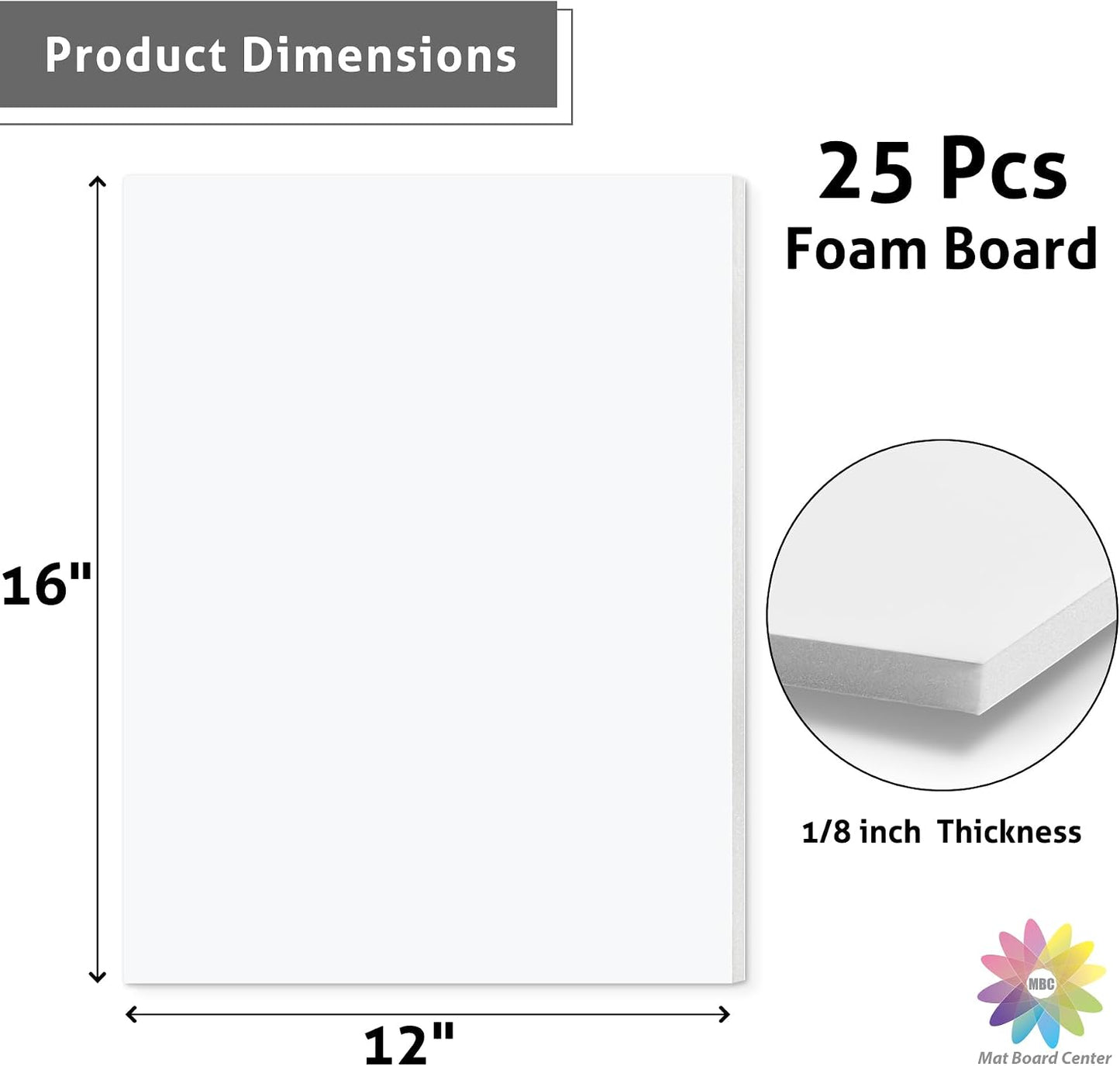 25 Pzas Tableros Espuma 1/8pulg 12x16 Blanca