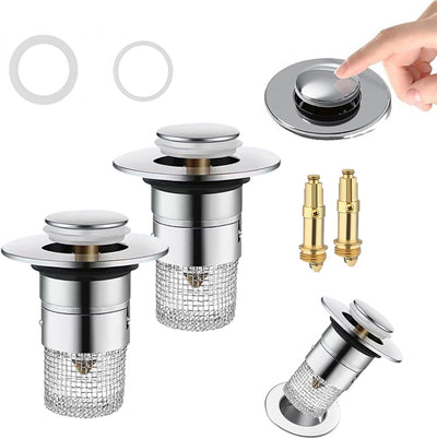 Colador fregadero baño 3en1 con canasta acero inox
