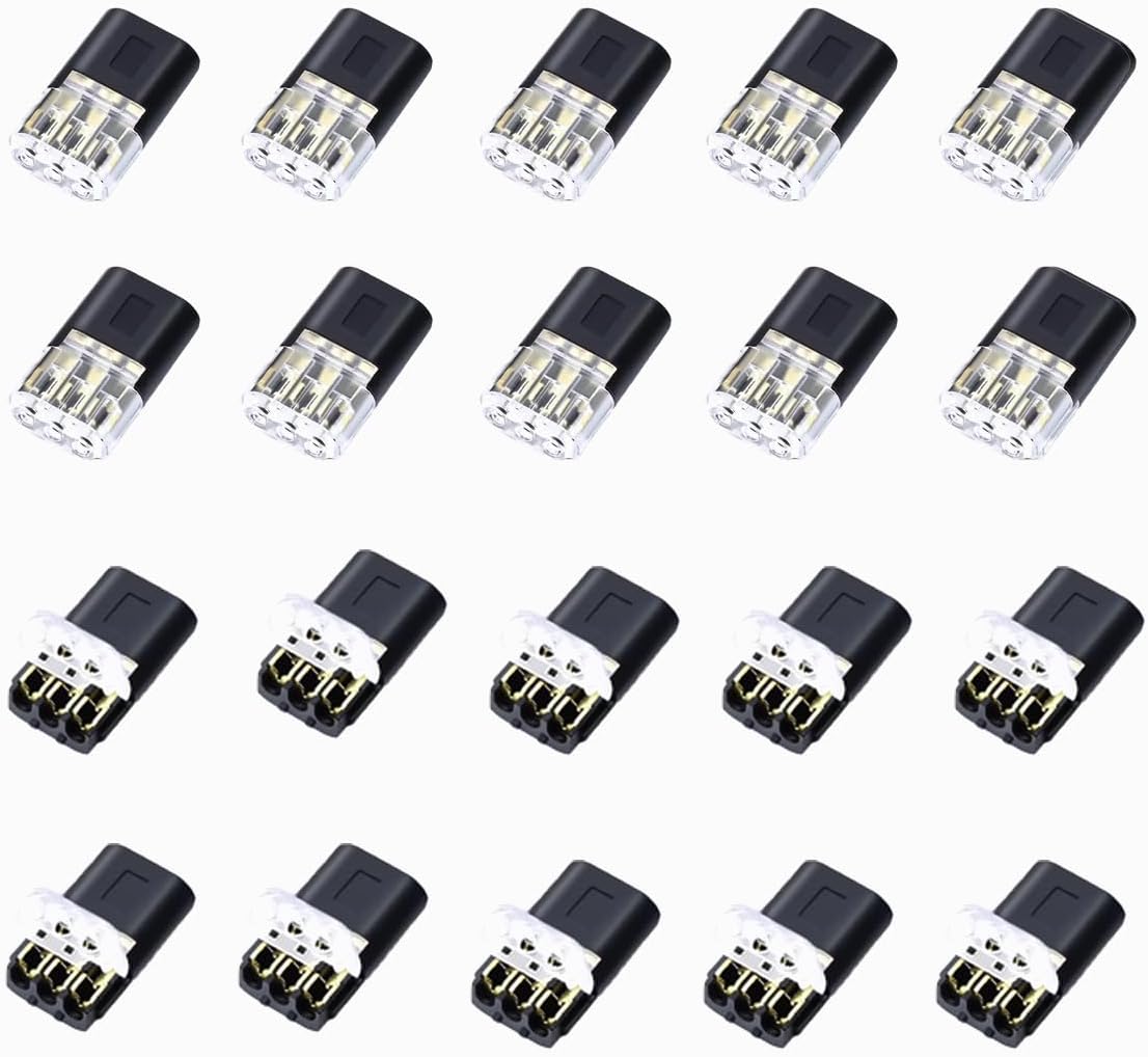 20 Conectores Cable Bajo Voltaje 3 Pines para Tira LedRgb