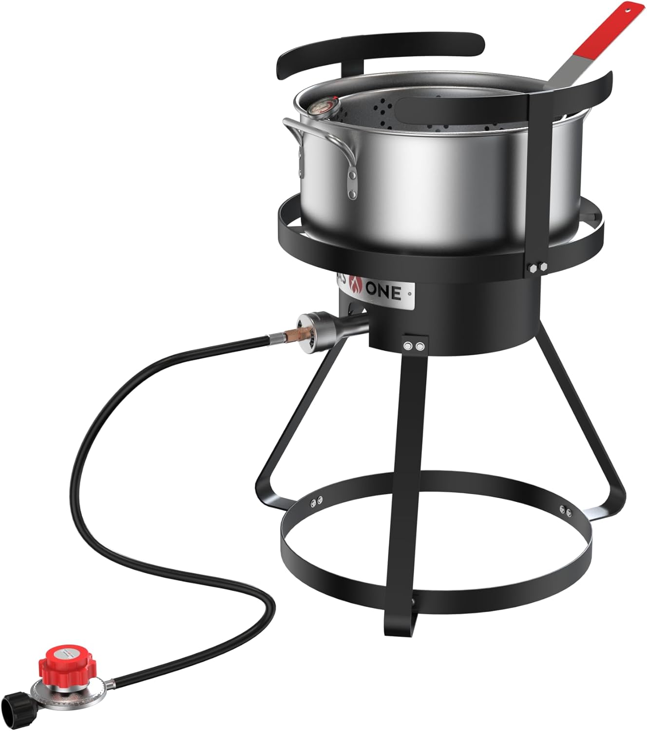 Freidora propano olla 10qt cesta aluminio para alitas y mariscos