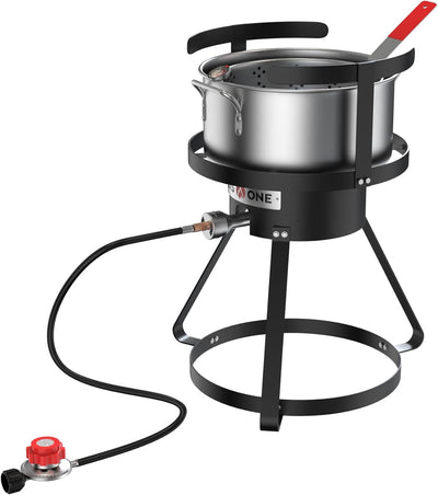 Freidora propano olla 10qt cesta aluminio para alitas y mariscos