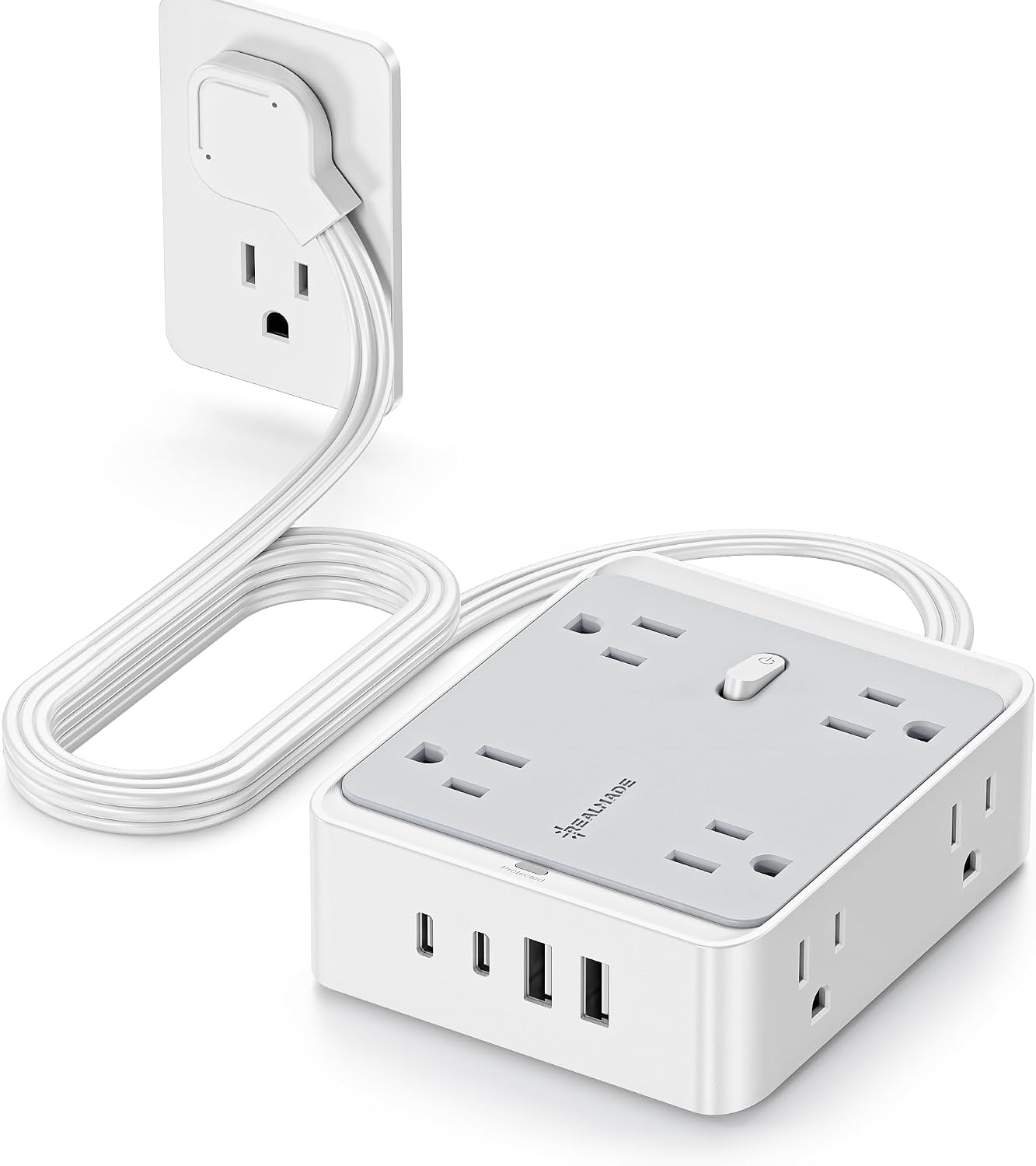 Cable extensión carga rápida 33W 12en1 puertos USB 8 salidas CA