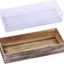 Maceta decorativa madera rústica blanco deslavado 17.3pulg