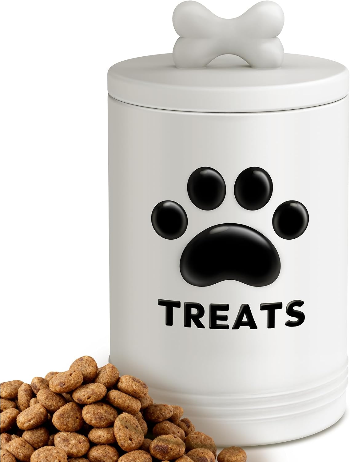 Recipiente hermético para golosinas perros 9.1x5.3pulg cerámica