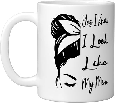 Taza Cerámica Día de la Madre Con Cabello Desordenado Blanco