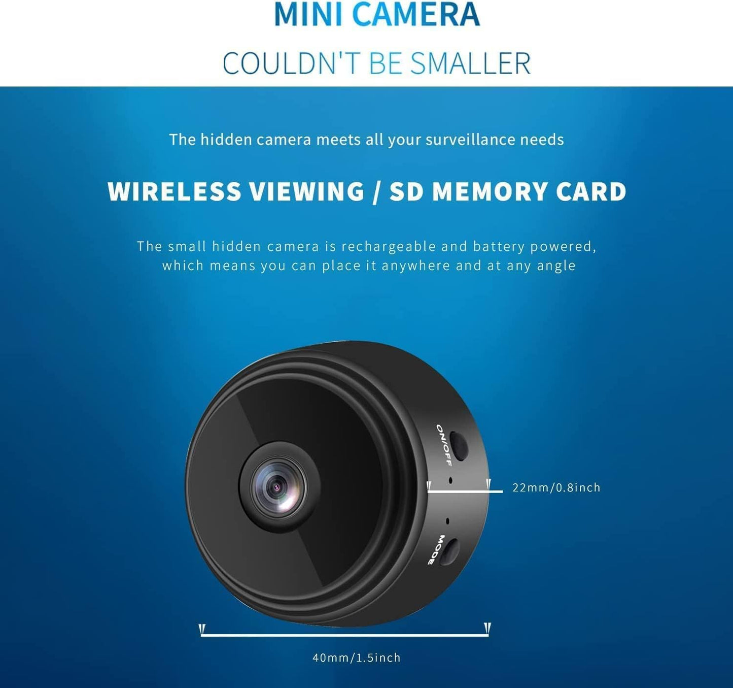 Cámara espía WiFi 1080P con detección movimiento