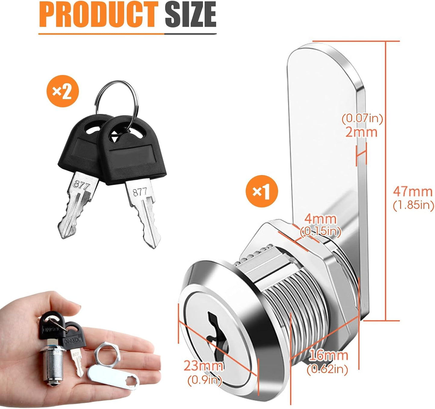 Cerradura universal acero inox para caja herramientas camion