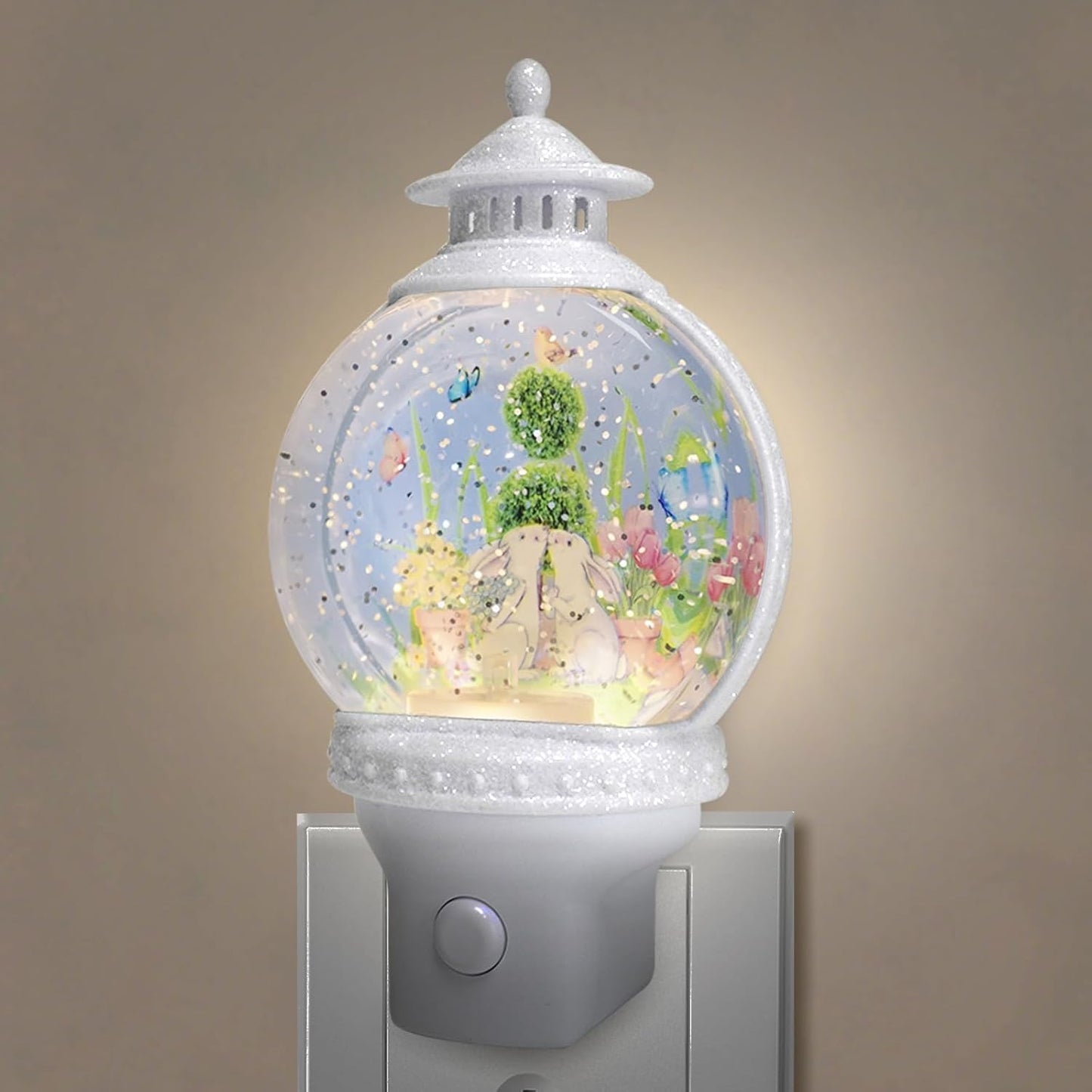 Luz Nocturna Primavera Conejo USB Salida Decoración Hogar
